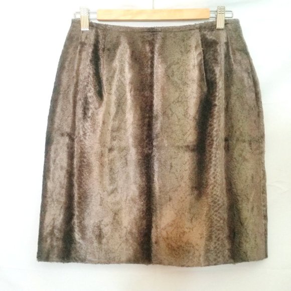 *Lowest Price* M MISSONI Skirt Brown Tan Faux Fur - Picture 8 of 8